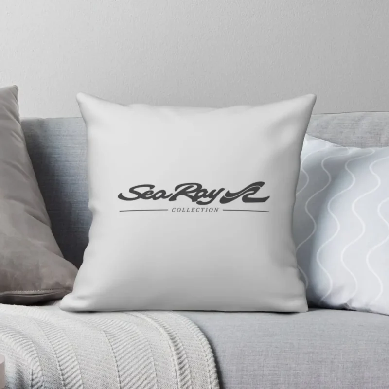 kf H3728a40871554c5e8b7b5fe73eeb9924Q Sea Ray Boat Black Collection Logo Square Pillowcase Polyester Linen Velvet Pattern Zip Decor Sofa Cushion