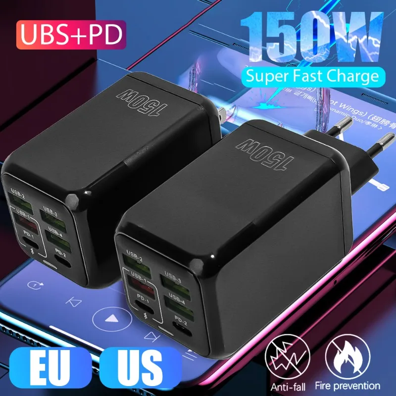 kf-S451ef3ed2a374a95b8e03c3d1a165264u-150W-Super-Quick-Charging-Multi-Ports-Smartphone-Charger-Head-4-USB-A-2-PD-Wall-Charger kf S451ef3ed2a374a95b8e03c3d1a165264u 150W Super Quick Charging Multi Ports Smartphone Charger Head 4 USB A 2 PD Wall Charger