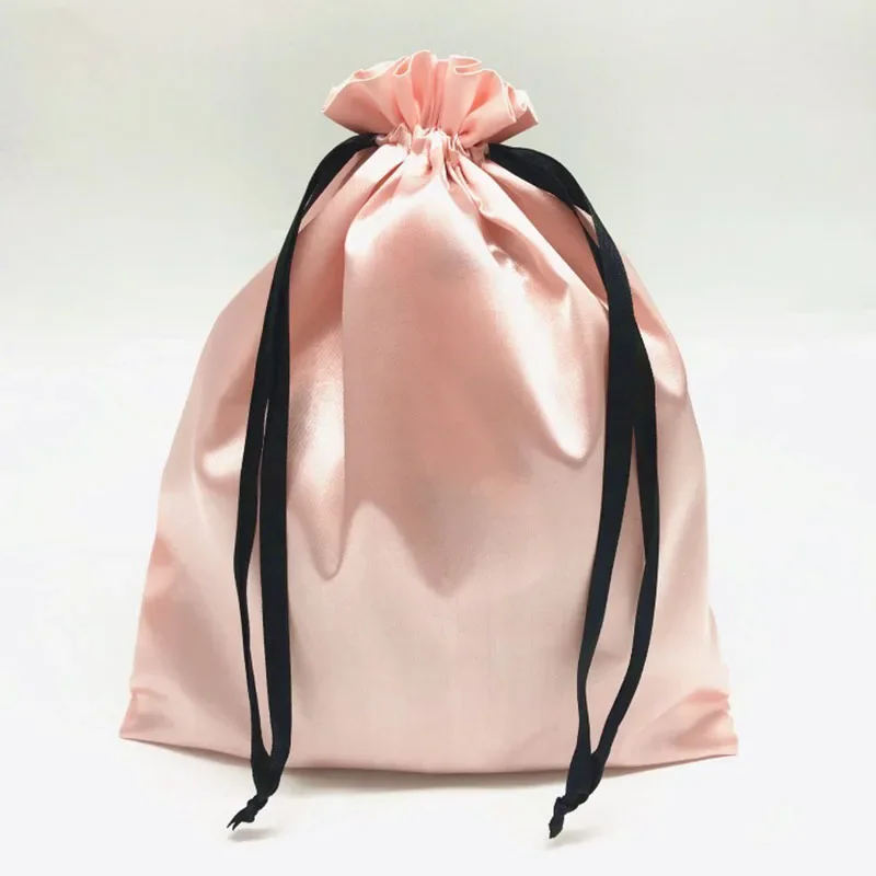 kf S879fcb13c4a14fdd95fbf323d050f673h Custom Satin Extensions Hair Bags Ribbon Drawstring Luxry Goods Silk Packaging Pouches Makeup Case Shoes Cloth