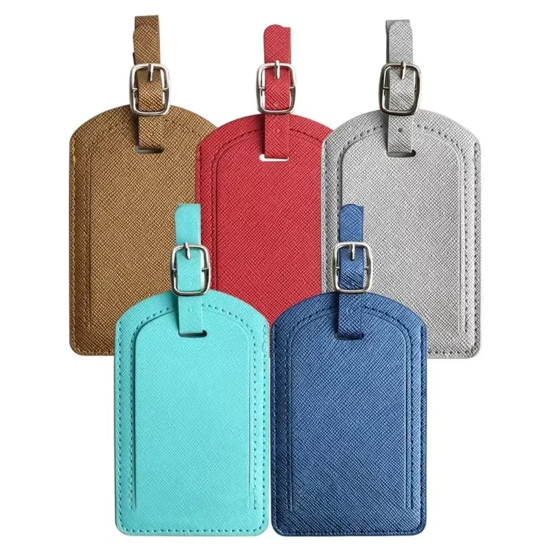 kf S93b577df07c0478098a4845882ba0e20u Custom Letters Saffiao PU Leather Luggage Tag Wholesale Personalize Initial Travel Accessories Women Men Suitcase Name