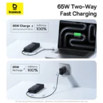 Baseus 65W Fast Charger: Ideal dual charging solution for professionals and corporate gifting.