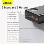 Baseus 20000mAh Portable Power Bank: sleek, versatile charging for laptops and smartphones on the go.