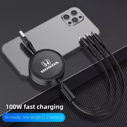 Modern Honda 100W fast charging hub with sleek smartphone, perfect for corporate gifting.