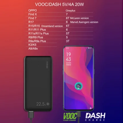 Sleek OPPO VOOC power bank with 10,000mAh, perfect for tech-savvy corporate gifts.