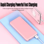 Sleek pink power bank: stylish, high-capacity charger for professionals on the go.
