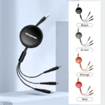 RENEDGE 3-in-1 charging cable: sleek design with micro USB, USB-C, and Lightning connectors.