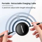 Sleek PENEGADE retractable charging cable with adjustable lengths, perfect for corporate gifting.