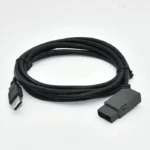 Sleek black USB cable for charging and data transfer, perfect for corporate gifts.