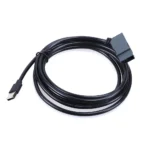 Sleek black USB cable with specialized connector, perfect for corporate gifts and versatile connectivity.